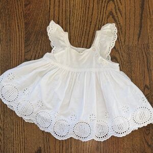 GAP White Baby Dress with Eyelet Design size 18-24 months